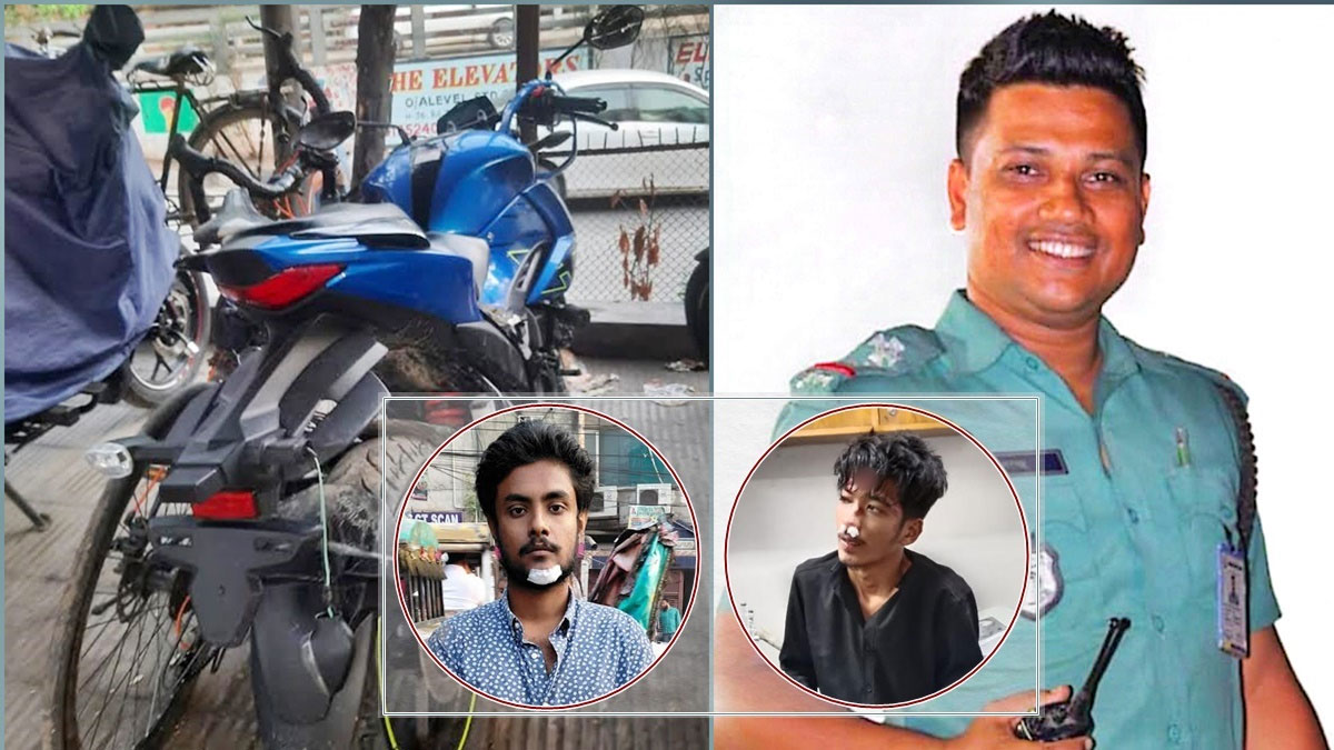সিগন্যাল অমান্য করে সার্জেন্টের ওপর বাইক তুলে দিল দুই শিক্ষার্থী