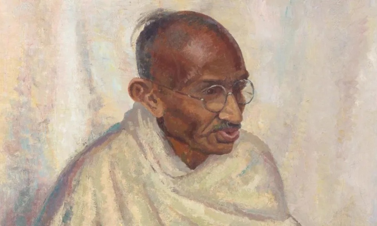 মহাত্মা গান্ধীর বিরল তৈলচিত্র। ছবি- সংগৃহীত