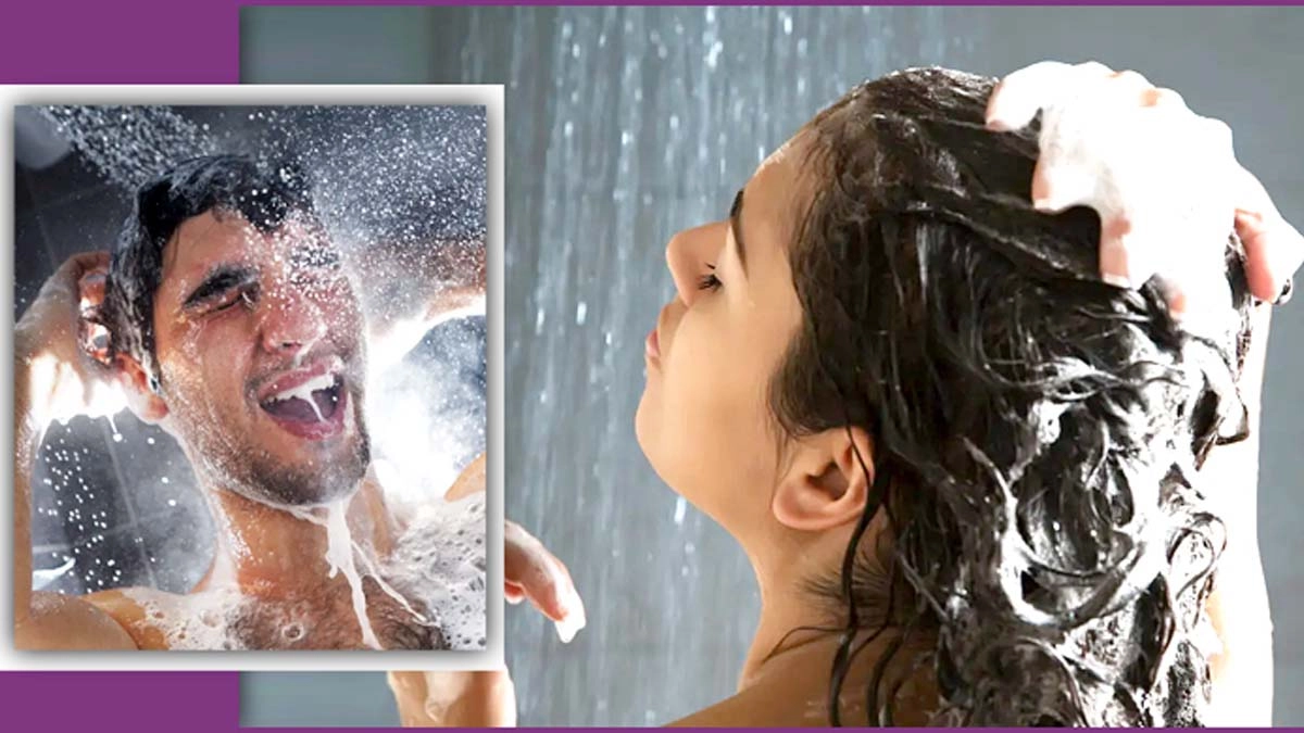 গোসলে ব্যস্ত দুই তরুন তরুণী। ছবি- সংগৃহীত