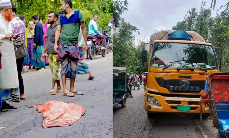 নাস্তা করতে এসে ট্রাক চাপায় প্রাণ গেল শিশু মুসার