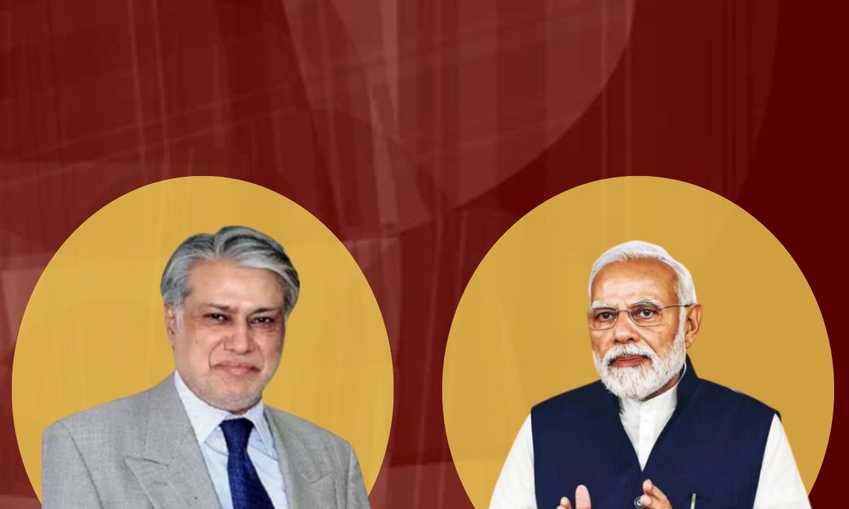 প্রধানমন্ত্রী নরেন্দ্র মোদী এবং পাকিস্তানের উপ-প্রধানমন্ত্রী ও পররাষ্ট্রমন্ত্রী ইসহাক দার। ছবি- সংগৃহীত