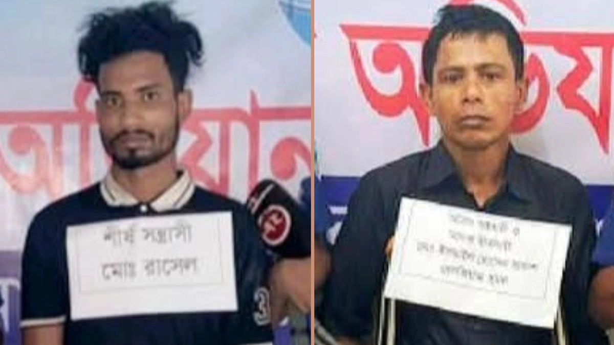 গ্রেপ্তার মো. রাসেল ও ইসমাইল হোসেন। ছবি-রূপালী বাংলাদেশ