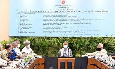একনেক সভায় প্রায় ৯ হাজার কোটির ১৭ প্রকল্প অনুমোদন