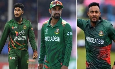রিশাদ হোসেন, লিটন কুমার দাস, শরিফুল ইসলাম। ছবি- সংগৃহীত