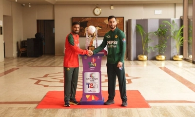 লিটন দাস ও সালমান আগা। ছবি- সংগৃহীত