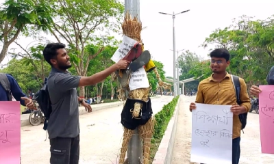 অডিও ক্লিপ ফাঁস, বেরোবিতে শিক্ষকদের কুশপুত্তলিকা দাহ