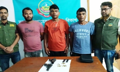 গাজীপুরে বিদেশি পিস্তল ও গুলিসহ তিন সন্ত্রাসী গ্রেপ্তার