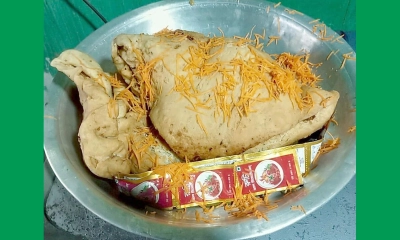 ৫ বন্ধুর ইচ্ছা পূরণ, ৪ কেজি ওজনের শিঙাড়া নিয়ে হৈচৈ