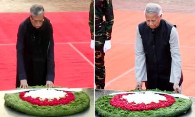 বুদ্ধিজীবী স্মৃতিসৌধে রাষ্ট্রপতি ও প্রধান উপদেষ্টার শ্রদ্ধা