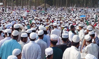 হেফাজতের মহাসমাবেশ শুরু, কানায় কানায় পূর্ণ সোহরাওয়ার্দী উদ্যান