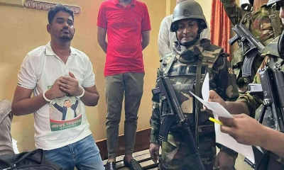সেনাবাহিনীর হাতে গ্রেপ্তার লিটন।     ছবি- সংগৃহীত