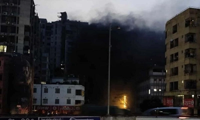 রাজধানীর শান্তিনগরে সিরাজ টাওয়ারে আগুন, নিয়ন্ত্রণে ১০ ইউনিট