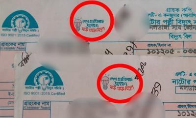 এখনো পল্লী বিদ্যুতের বিলের কপিতে ‘হাসিনার স্লোগান’
