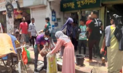 শ্রীমঙ্গল শহরে পরিষ্কার পরিচ্ছন্নতা করলো শিক্ষার্থীরা