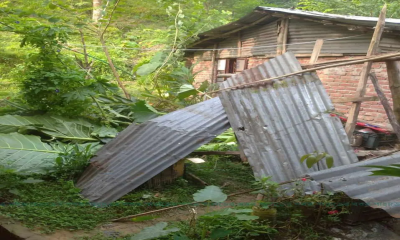 কাপ্তাই মন্দিরে হাতির আক্রমনে ক্ষতিগ্রস্ত বাড়িঘর