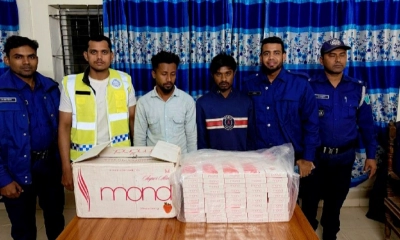 কমলগঞ্জে  ১০ হাজার বিদেশী সিগারেটসহ আটক ২