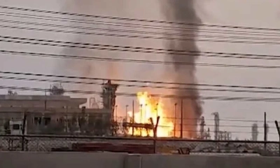 ১৪ জুন ইরানের বুশেহর প্রদেশের কাঙ্গানে ইসরায়েলি ড্রোন হামলায় দক্ষিণ পার্স গ্যাসক্ষেত্রের একটি শোধনাগারে আগুন ধরে যায়। ছবি- সংগৃহীত