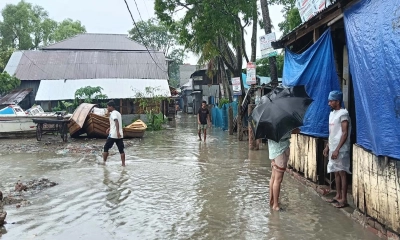 কলাপাড়া ইউনিয়নের নিচু এলাকা জোয়ারের পানিতে তলিয়ে গেছে। ছবি: সংগৃহীত 