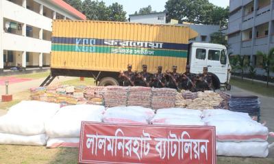 কুরিয়ার সার্ভিসের  ট্রাকে মিললো তিন কোটি টাকার ভারতীয় শাড়ি