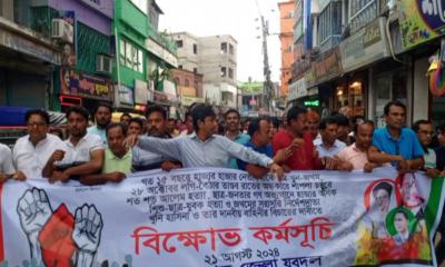 মেহেরপুরে জেলা যুবদলের বিক্ষোভ মিছিল