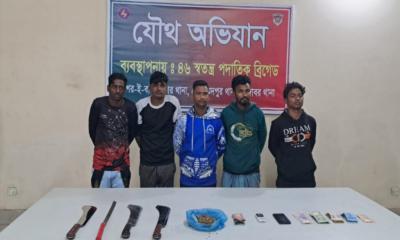 মোহাম্মদপুরে যৌথ অভিযানে কবজি কাটা আনোয়ার গ্রুপের ৫ সন্ত্রাসী গ্রেপ্তার
