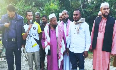 হাতকড়া নিয়ে বাবাকে দাফন করলেন ছাত্রলীগ নেতা