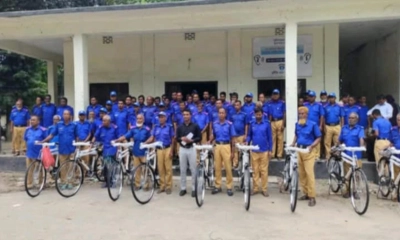 রাণীশংকৈলে বাইসাইকেল পেলেন ৭৫ জন গ্রাম পুলিশ