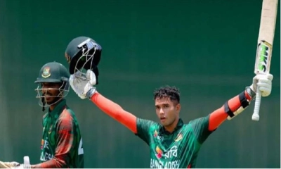 আবরারের সেঞ্চুরিতে হ্যাটট্রিক জয় যুবাদের