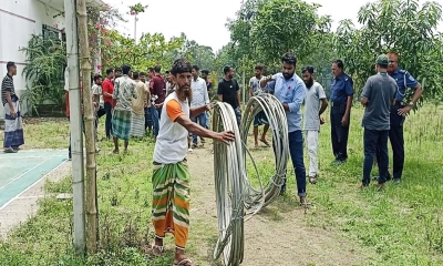 যুবদল নেতার বাড়িতে মিলল চুরি যাওয়া  পল্লী বিদ্যুতের তার