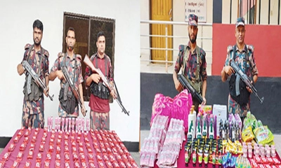 যশোরে মাদকসহ সাড়ে ৭ লাখ টাকার ভারতীয় পণ্য জব্দ