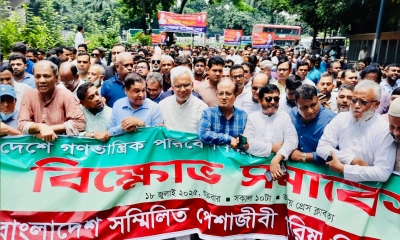 রাজধানীতে পেশাজীবীদের মৌন মিছিল