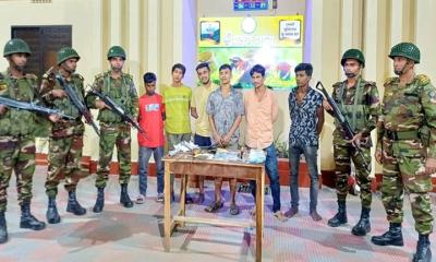 শ্রীমঙ্গলে সেনাবাহিনীর অভিযানে ৬ যুবক আটক