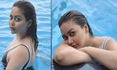 সুইমিংপুলে ছোট পর্দার জনপ্রিয় অভিনেত্রী আশনা হাবিব ভাবনা। ছবি- ফেসবুক থেকে নেয়া