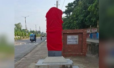 বেরোবিতে শহীদ আবু সাঈদ স্ট্যাম্প ঢেকে দিল শিক্ষার্থীরা