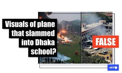 মাইলস্টোনের দুর্ঘটনায় ছড়িয়ে পড়া ভুয়া ছবি ও ভিডিও নিয়ে প্রতিবেদন প্রকাশ করেছে এএফপি। ছবি- সংগৃহীত