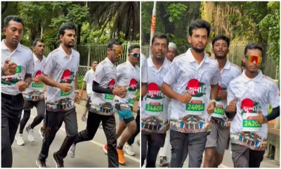 ঢাকার সড়কে ম্যারাথনে দৌড়াচ্ছেন আসিফ মাহমুদ সজীব ভূঁইয়া। ছবি- সংগৃহীত