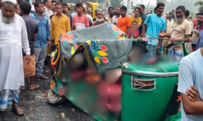 বগুড়ায় সিএনজি-ট্রাকের সংঘর্ষে স্বামী নিহত, স্ত্রীসহ আহত ৩