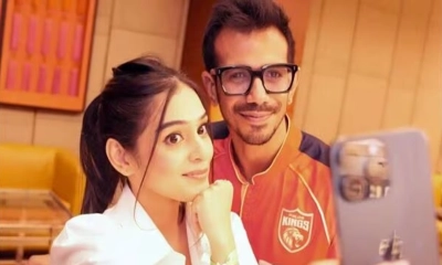 যুজবেন্দ্র চাহাল ও আরজে মাহভাশ। ছবি - সংগৃহীত