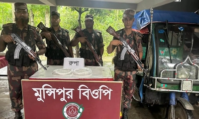 চুয়াডাঙ্গা সীমান্তে ৯ কেজি ভারতীয় রুপা জব্দ