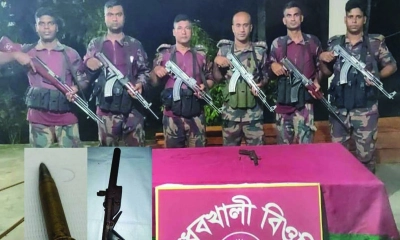 চুয়াডাঙ্গায় দেশী পিস্তল ও গুলি উদ্ধার