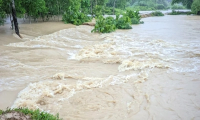 বাঁধ ভেঙে ফেনীর ২০ গ্রাম প্লাবিত
