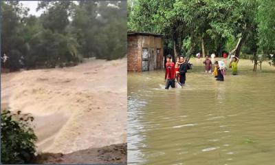 গোমতীর বাঁধ ভেঙে প্লাবিত শতাধিক গ্রাম