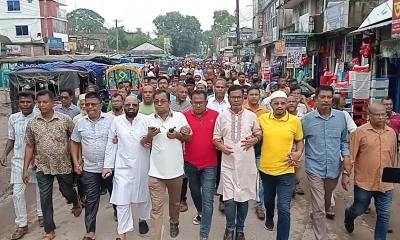 আ.লীগের নৈরাজ্যের প্রতিবাদে গৌরীপুরে বিএনপির বিক্ষোভ