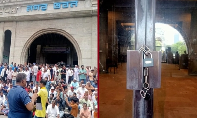 নগর ভবনের সব গেটে তালা ঝুলাল ইশরাকের সমর্থকরা