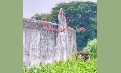দেয়াল টপকে হাজতির পালানোর চেষ্টা, ভিডিও ভাইরাল