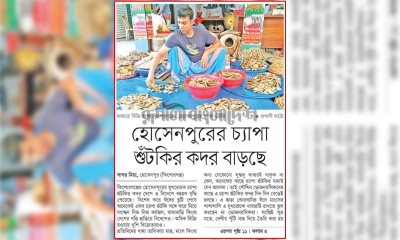 হোসেনপুরের চ্যাপা শুঁটকির কদর বাড়ছে