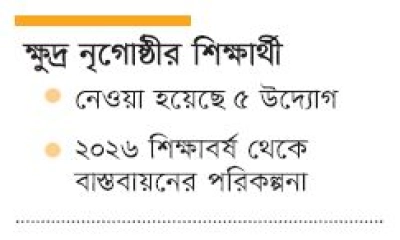 ক্ষুদ্র নৃগোষ্ঠীর শিক্ষার্থী  পাঠদানে গতি ফেরাতে ৫ উদ্যোগ