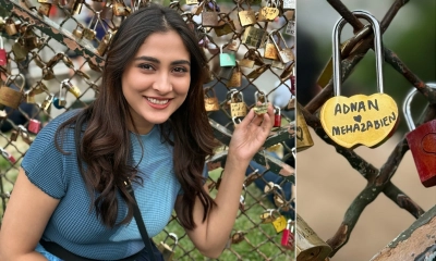 প্যারিসে স্বামীর নামে ‘প্রেম তালা’ লাগালেন মেহজাবীন