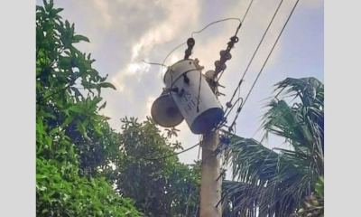 ট্রান্সফরমার চুরি করতে গিয়ে পিলারেই আটকে গেল দুই চোর
