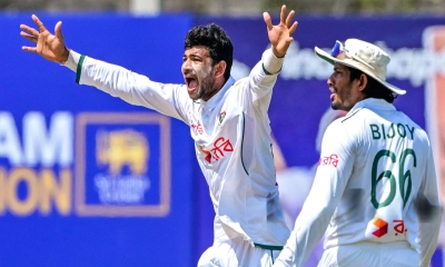 নাঈমের ফাইফারে লঙ্কানদের বিপক্ষে বাংলাদেশের লিড